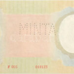 1943. 1000P előoldala teljes nyomat, hátoldala fázisnyomat, 'MINTA' perforációval, 'F 005 018123' T:I- Hungary 1943. 1000 Pengő frontside is normal print, backside only phase print, with 'MINTA (specimen)' perforation, 'F 005 018123' - Image 2