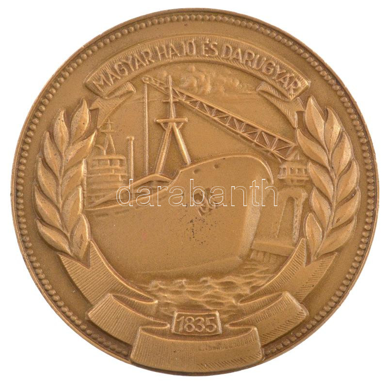 ~1960-1970. 'Magyar Hajó és Darugyár 1835' bronz emlékérem (60mm) T:2