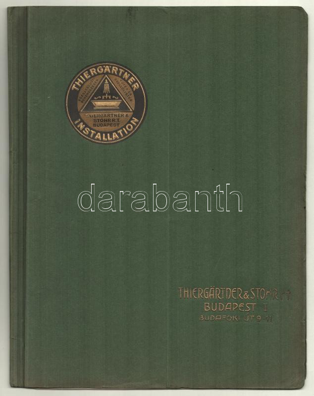 1941 Bp., Thiergärtner & Stöhr Központi Fűtés és Egészségügyi Berendezések felszerelése költségvetés