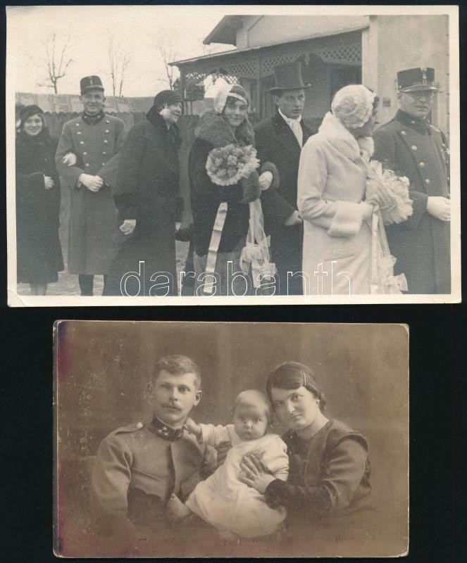 cca 1910-1940 Vegyes katonafotók, 5 db