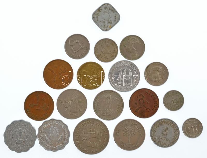 Vegyes: India 1971-1975. 5p-50p (6xklf) + Indonézia 1965. 10-100f (6x) + Indonézia 1971-1992. 5-100R (7xklf) T:vegyes Mixed: India 1971-1975. 5 - 50 Paise (6xdiff) + Indonesia 1965. 10-100 Fils (6x) + Indonesia 1971-1992. 5-100 Rupiah (7xdiff)