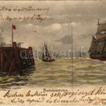 1902 Hafeneinfahrt. F.G.B. No. 587. s: H. Lissmann (lyukak / pinholes)
