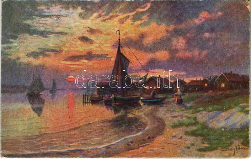 'Sunset' art postcard (EK)