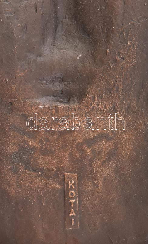 Kótai József (1940- ): Király. Réz falidísz, jelzett, 20x9,5cm - Image 2