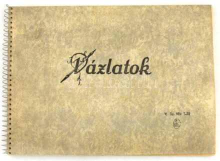 Butak András (1948-2021): Vázlatfüzet 12 oldalon rajzokkal. 1987-1988. Ceruza. 25x35 cm