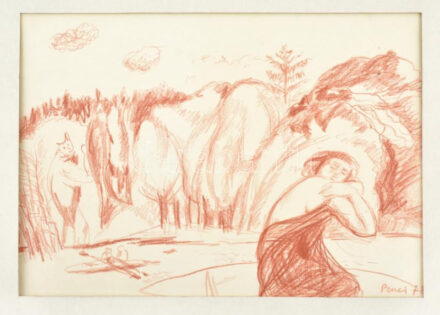 Benyó Ildikó - Penci (1946-2011): Mala Komorz 1978. Pasztell, papír. Jelzett. Paszpartuban 21x30 cm