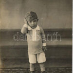 Gyerek katonai sapkában / WWI Austro-Hungarian K.u.K. military, boy with field cap. photo (fl)