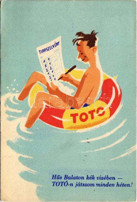 1961 Balaton. Hűs Balaton kék vízében - TOTÓ-n játszom minden héten! (EK)