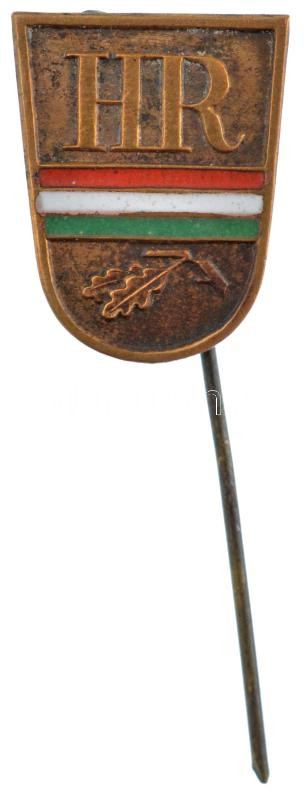~1945. 'HR (Hadirokkant)' zománcozott bronz jelvény T:1 Hungary ~1945. 'Invalid' enamelled bronze pin C:UNC