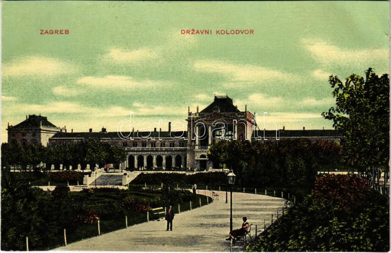Zagreb, Zágráb; Drzavni kolodvor / vasútállomás / railway station (apró szakadás / tiny tear)