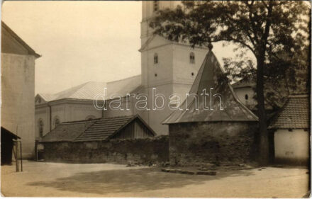 Hajdúszoboszló, Erődfal és Sarokbástya, Református templom. Petrányi Pál fényképész, photo (gyűrődés / crease)
