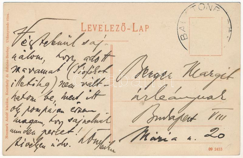 Balatonberény, Déli vasút vasútállomás és az 1. sz. őrház, sorompó. Neumark Adolf kiadása (EK) - Image 2
