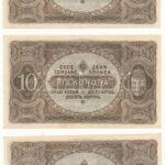 1920. 10K (3x) sorszámkövetők 'a 077 742.393 - a 077 742.395' T:I- kis beszakadás Adamo K14 - Image 2