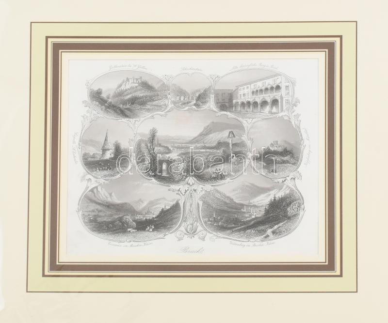 cca 1850 Bruck an der Mur, Ausztria. Acélmetszet, papír, Albert Henry Payne kiadása. Paszpartuban. Lap széle kissé foltos. 18,5x22 cm.