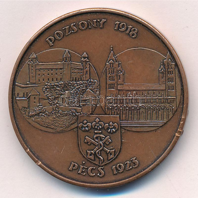 Rétfalvi Sándor (1941-) DN '75 éves a pécsi 1. Belklinika / Pozsony 1918 - Pécs 1923' bronz emlékéremT:1-