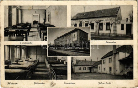 Hatvan, Gimnázium, Internátus, tanulószoba, hálószoba, udvar (fa)