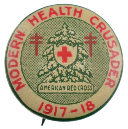 Amerikai Egyesült Államok 1918. 'Modern Health Crusader 1917-18 - American Red Cross' jelvény (23mm) T:1- USA 1918. 'Modern Health Crusader 1917-18 - American Red Cross' badge (23mm) C:AU