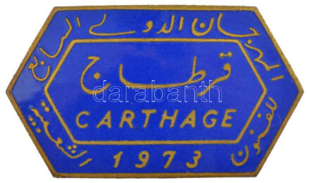 Tunézia 1973. 'Carthage 1973' zománcozott bronz jelvény (24x41mm) T:1- Tunisia 1973. 'Carthage 1973' enamelled bronze badge (24x41mm) C:AU