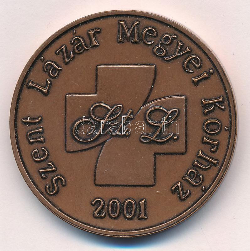 2001. 'Szent Lázár Megyei Kórház 2001 / Nógrád a Közügyért' kétoldalas, bronz emlékérem (42,5mm) T:1-