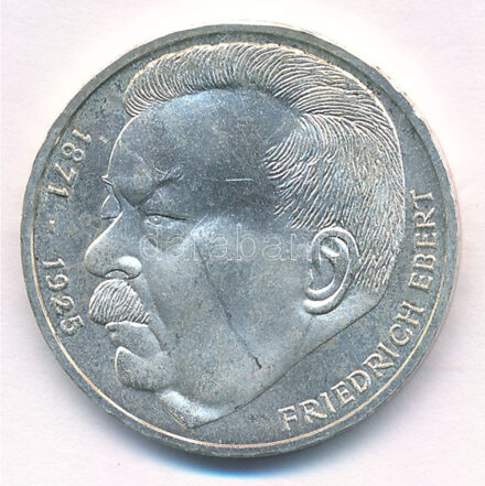 Német Szövetségi Köztársaság 1975J 5M Ag 'Friedrich Ebert' T:1- felületi karc. FRG 1975J 5 Mark Ag 'Friedrich Ebert' C:AU slightly scratched Krause KM#141