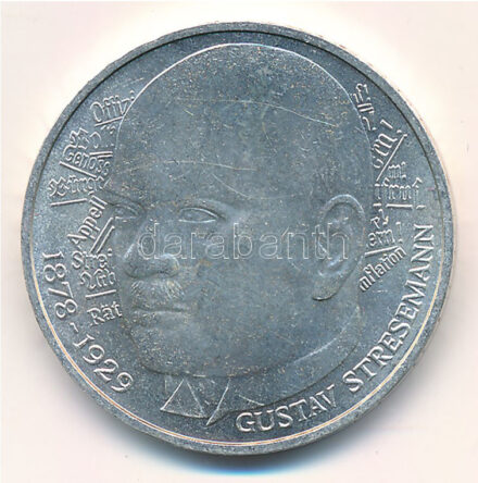 Német Szövetségi Köztársaság 1978D 5M Ag 'Gustav Stresemann születésének 100. évfordulója' T:1 Federal Republic Germany 1978D 5 Mark Ag '100th Anniversary - Birth of Gustav Stresemann' C: UNC Krause KM#147