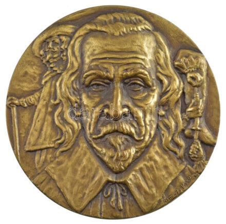 Portugália DN 'William Harvey' a vérkeringés leírója bronz plakett, peremen sorszámozott '357/500'. Szign.: Armindo Viseu (70mm) T:1- Portugal ND 'William Harvey - MEDICO ANATOMISTA INGLES DESCOBRE E EXPLICA A CIRCULACAO SANGUINEA E SEU