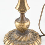 Bronz 3 ágú lámpa, ernyőkkel. m: 47 cm. (Érintésvédelem szempontjából nincs bevizsgálva) - Image 4