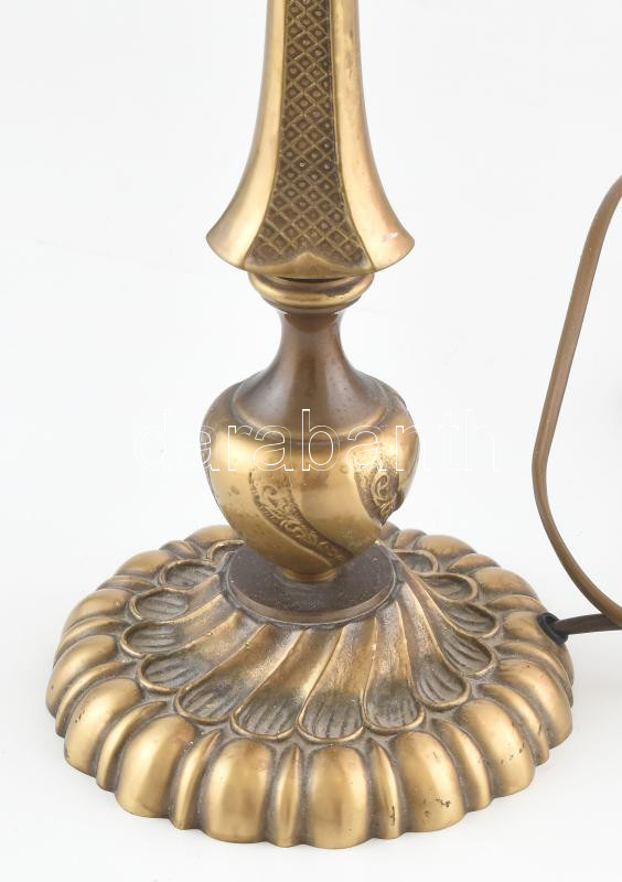 Bronz 3 ágú lámpa, ernyőkkel. m: 47 cm. (Érintésvédelem szempontjából nincs bevizsgálva) - Image 4