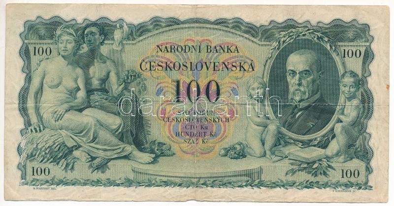 Csehszlovákia 1931. 100K T:III fo. Czechoslovakia 1931. 100 Korun C:F spotted Krause 23 - Image 2