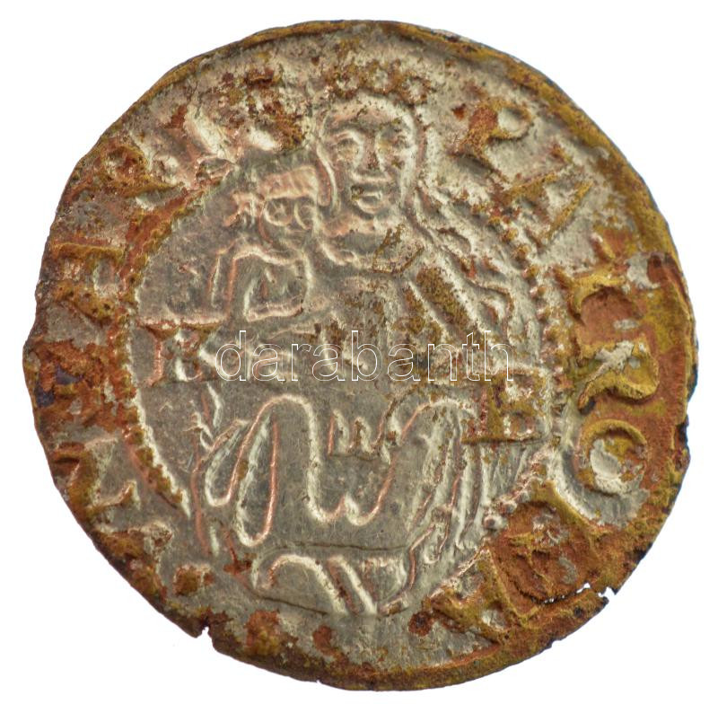 1555K-B Denár 'I. Ferdinánd' ezüstözött hamisítvány (0,58g) T:2 patina Hungary 1555K-B Denar 'Ferdinand I' silvered fake (0,58g) C:XF patina Huszár: 935., Unger II.: 745.a