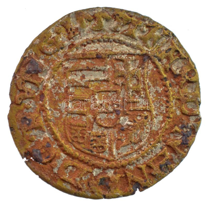 1555K-B Denár 'I. Ferdinánd' ezüstözött hamisítvány (0,58g) T:2 patina Hungary 1555K-B Denar 'Ferdinand I' silvered fake (0,58g) C:XF patina Huszár: 935., Unger II.: 745.a - Image 2