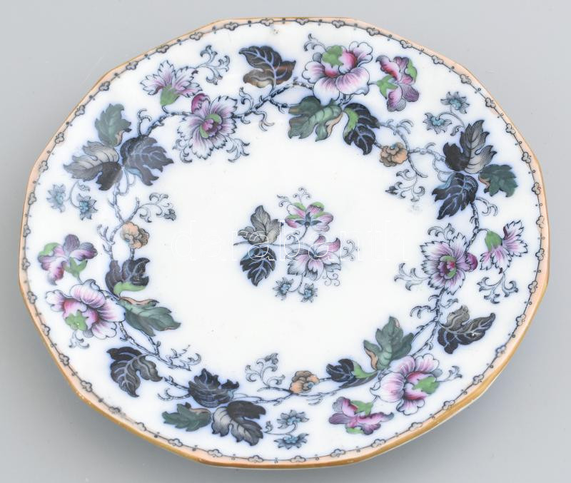 4db Davenport angol süteményes tányér, jelzett, kopásokkal, d: 16 cm - Image 2