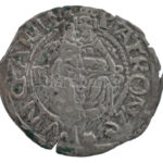 1568K-B Denár Ag 'Miksa' (0,45g) T:2 rep., patina Hungary 1568K-B Denar Ag 'Maximilian' (0,45g) C:XF crack, patina Huszár: 992.,Unger II.: 766.a