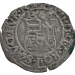 1568K-B Denár Ag 'Miksa' (0,45g) T:2 rep., patina Hungary 1568K-B Denar Ag 'Maximilian' (0,45g) C:XF crack, patina Huszár: 992.,Unger II.: 766.a - Image 2