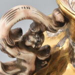 Nagyméretű Capodimonte fedeles váza, jelzett, kopásokkal, m: 47 cm - Image 4