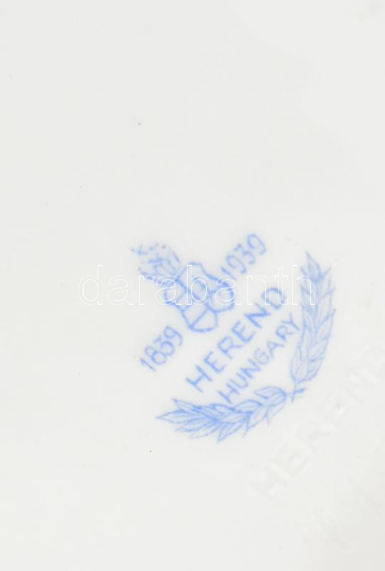 Herendi Viktória mintás bonbonier, kopott, részben aranyozott, részben arany nélkül, jelzett, 9x11 cm - Image 2