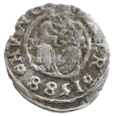 1588K-B Denár Ag 'Rudolf' (0,64g) T:2- patina, kitörés Hungary 1588K-B Denar Ag 'Rudolf' (0,64g) C:VF patina, cracked Huszár: 1059.,Unger II.: 811.a