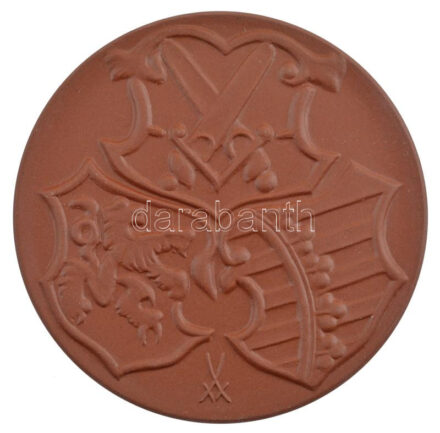 NDK 1986 'Drezda - Érmekiállítás' meisseni kerámia emlékérem (58mm) T:1 GDR 1986' Dresden - Münzausstellung' Meissen ceramic commemorative medal (58mm) C:UNC
