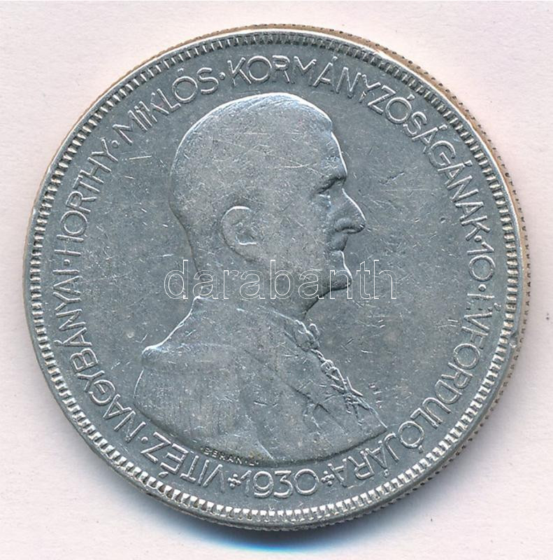 1930. 5P Ag 'Horthy jobbra' T:3 Adamo P8