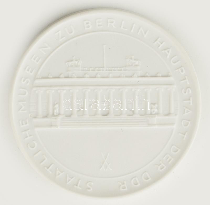 'Karl Friedrich Schinkel' meisseni biszkvit porcelán emlékérem (56mm) hibátlan