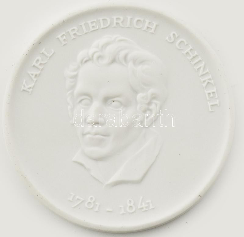 'Karl Friedrich Schinkel' meisseni biszkvit porcelán emlékérem (56mm) hibátlan - Image 2