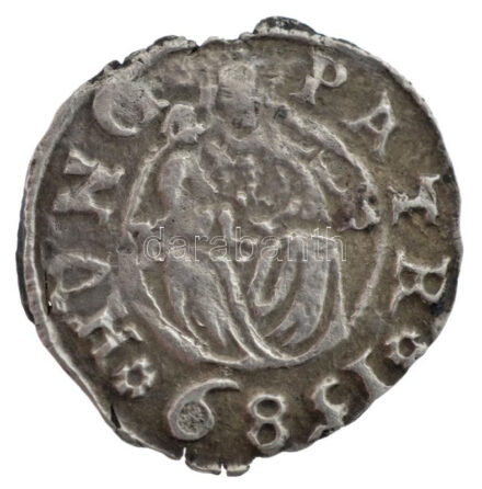 1589K-B Denár Ag 'Rudolf' (0,45g) T:2 patina Hungary 1589K-B Denar Ag 'Rudolf' (0,45g) C:XF patina Huszár: 1059.,Unger II.: 811.a