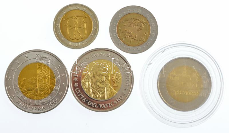 5xklf euró fantáziaveret és helyi pénz, néhány tanúsítvánnyal. Közte Andorra, Leiden - Rembrandt, Málta, Vatikán T:1 5xdiff fantasy euro and local money, a few with certificate. In it Andorra, Leiden - Rembrandt, Malta, Vatican C:UNC - Image 2