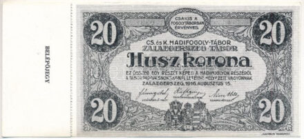 1985. 'MÉE 15. Vándorgyűlés Zalaegerszed, 1985. aug. 3-4.' belépőjegy Zalaegerszeg / Hadifogolytábor 1916. augusztus 15. 20K szükségpénz képével T:I-