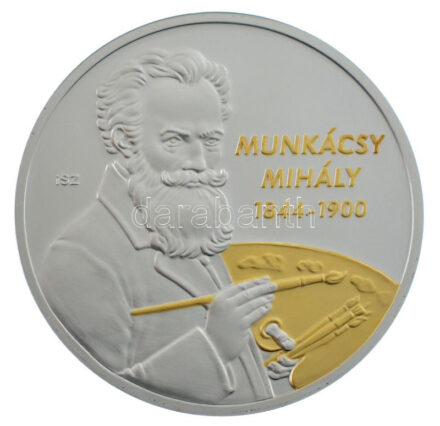 ifj. Szlávics László (1959-) 2011. 'Nagy Magyarok / Munkácsy Mihály 1844-1900' részben aranyozott Cu emlékérem (30mm) T:PP