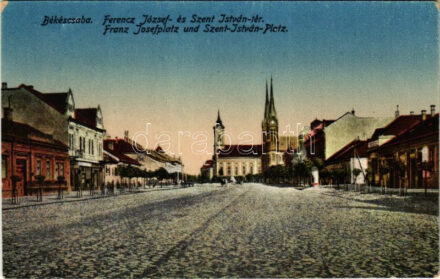 Békéscsaba, Ferenc József és Szent István tér. Gesmey Soma kiadása