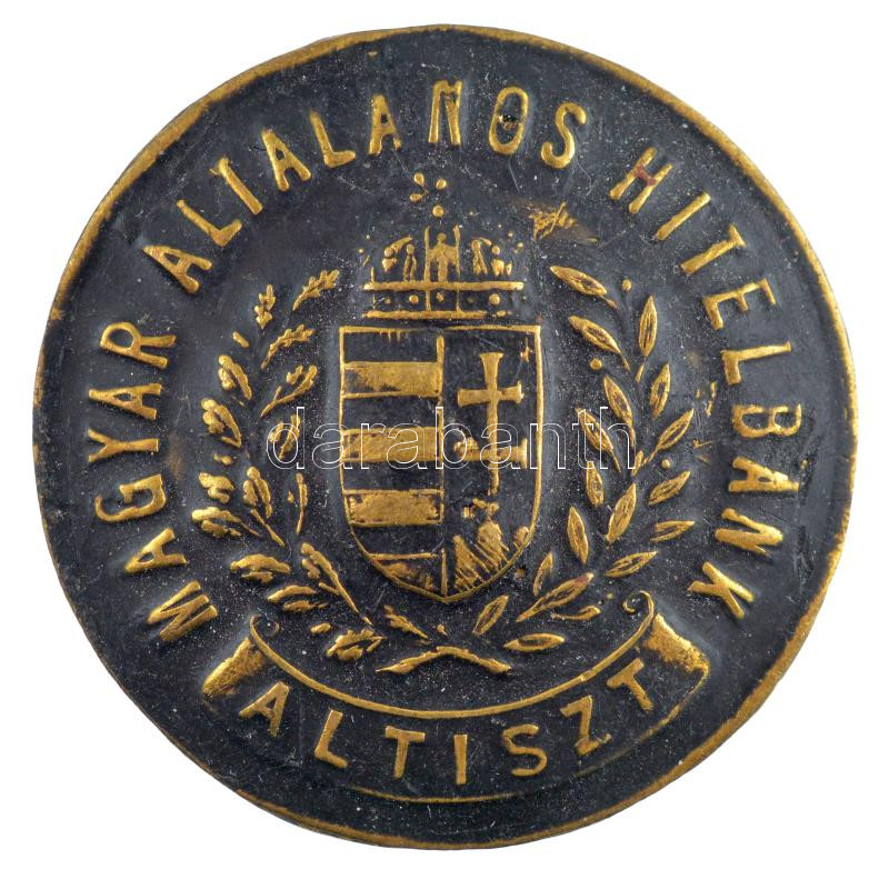 ~1930. 'Magyar Általános Hitelbank - Altiszt' festett sárgaréz gomblyukjelvény (36mm) T:2