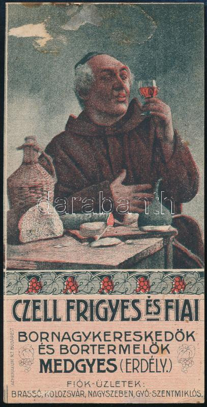 Czell Frigyes és Fiai Bornagykereskedők Medgyes számolócédula
