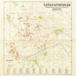 1930 Székesfehérvár sz. kir. város térképe, 1 : 10.000, M. Kir. Állami Térképészet, borító nélkül, 52,5x49,5 cm