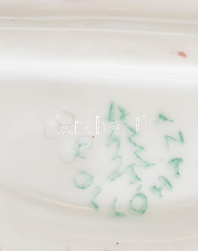 Hollóházi kanalasgém pár, kézzel festett, jelzett, apró kopásokkal, m: 22 cm - Image 2
